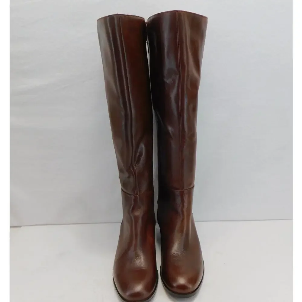 Rockport Evalyn Brown Tall Boot Saddle Block Heel Women's Size 7.5 - New - Picture 14 of 16